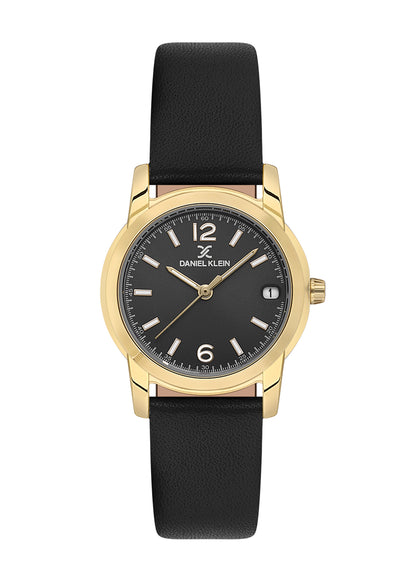 Black Premium Women Watch with Leather Strap