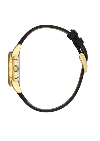 Black Premium Women Watch with Leather Strap