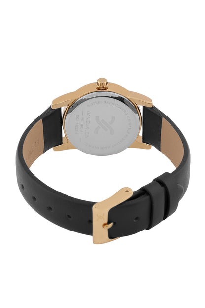 Black Premium Women Watch with Leather Strap