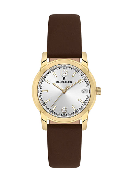 Silver Premium Women Watch with Leather Strap