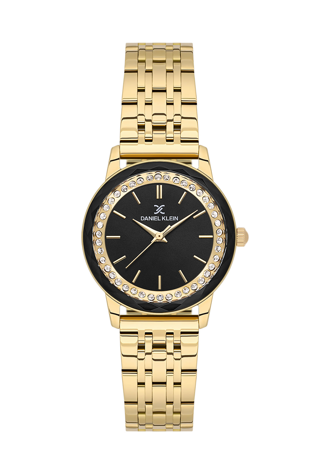 Black Premium Women Watch with Metallic Strap