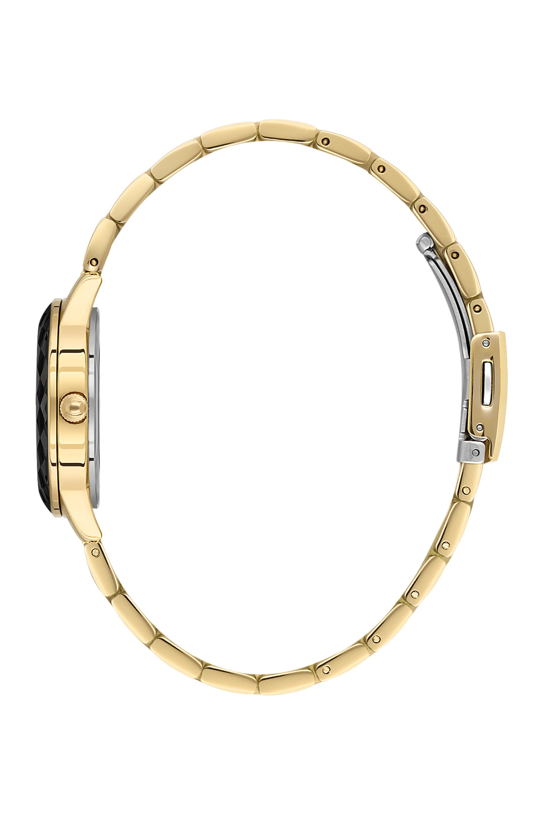 Black Premium Women Watch with Metallic Strap