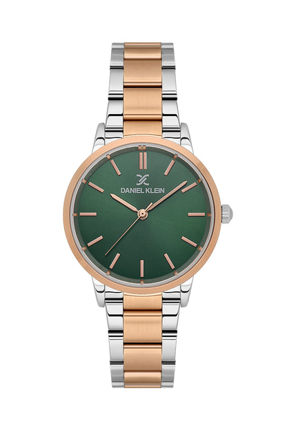 Green Premium Women Watch with Metallic Strap