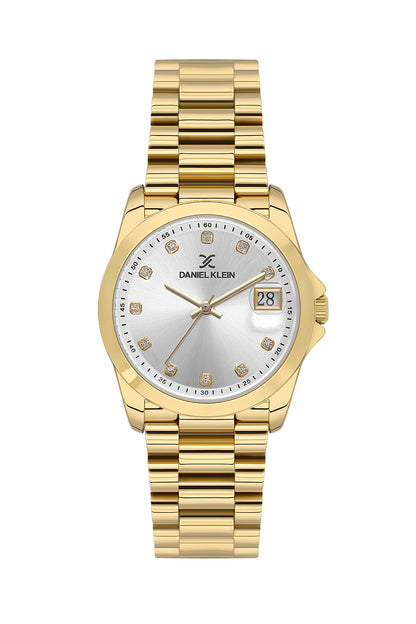Silver Premium Women Watch with Metallic Strap
