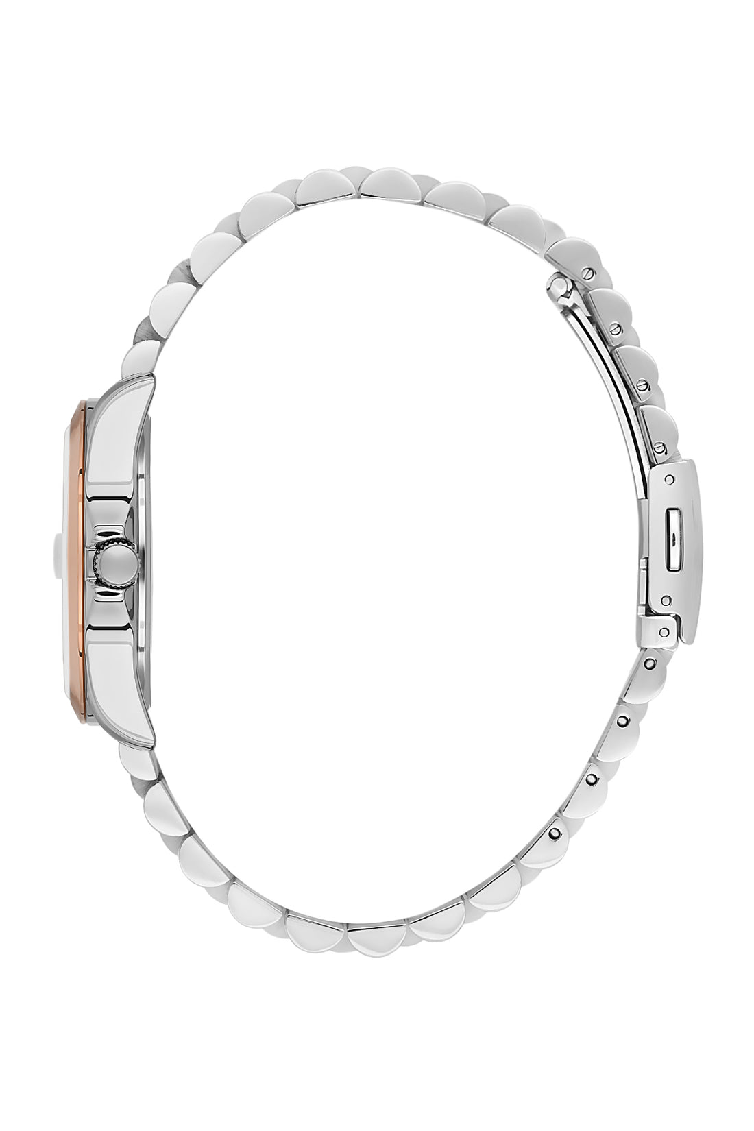 Brown Premium Women Watch with Metallic Strap