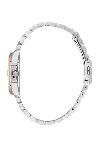 Brown Premium Women Watch with Metallic Strap