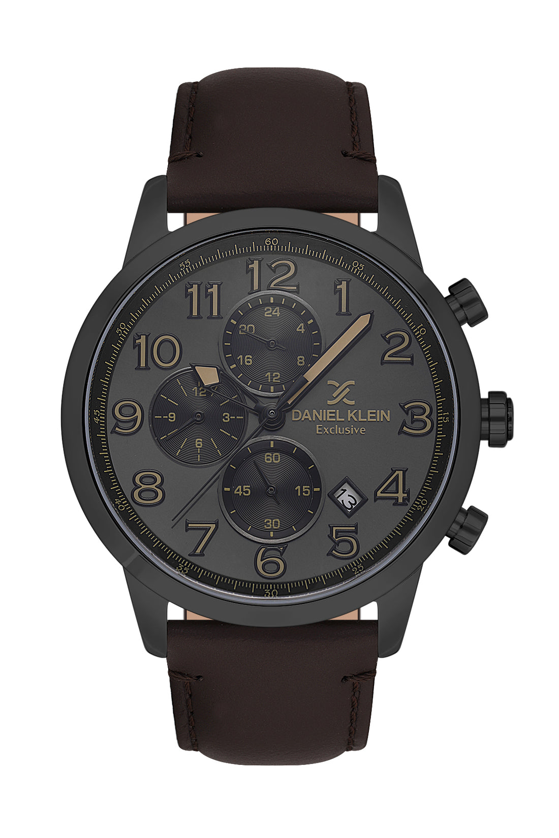 Black Exclusive Men Watch with Leather Strap