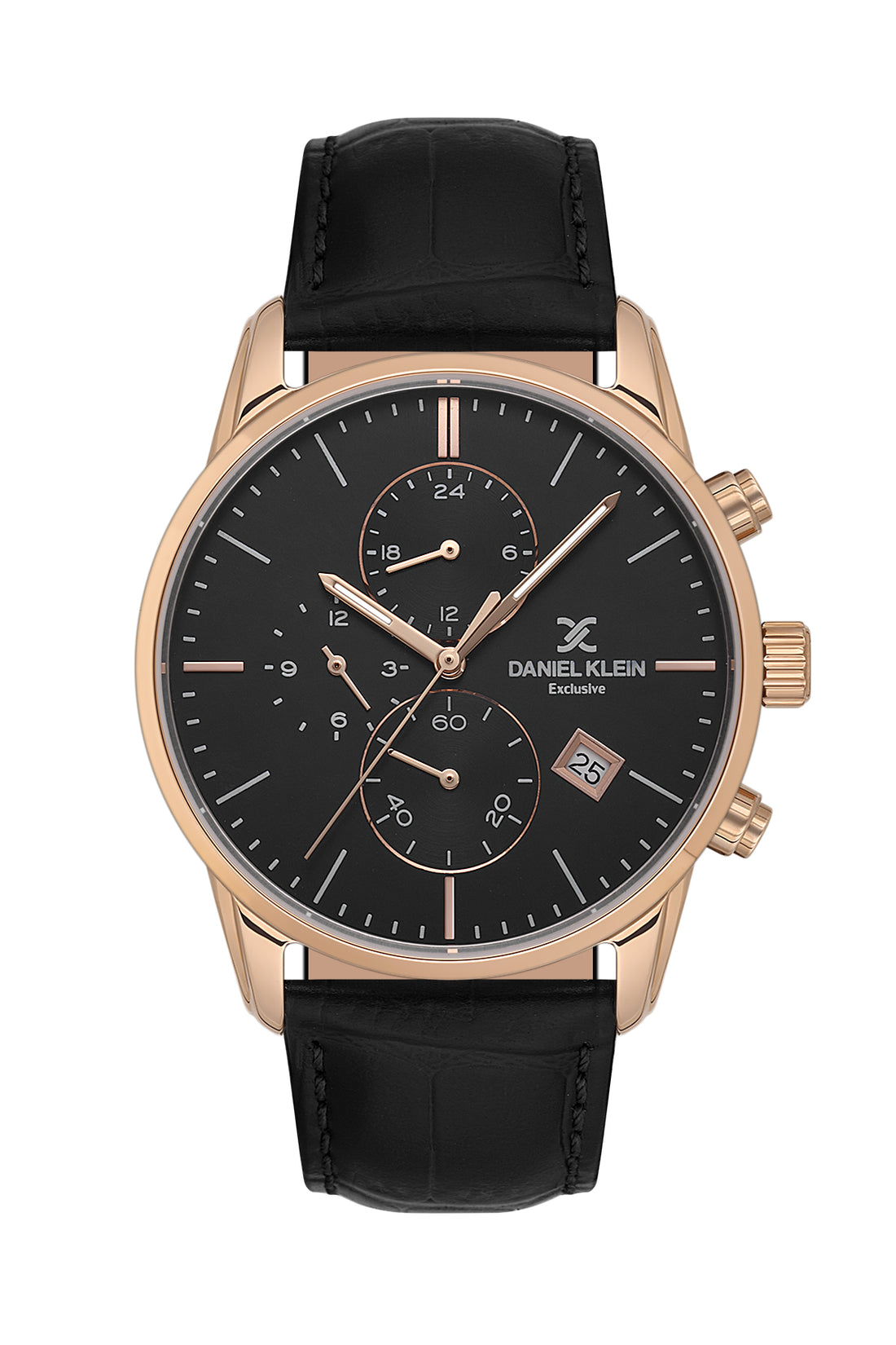 Black Exclusive Men Watch with Leather Strap