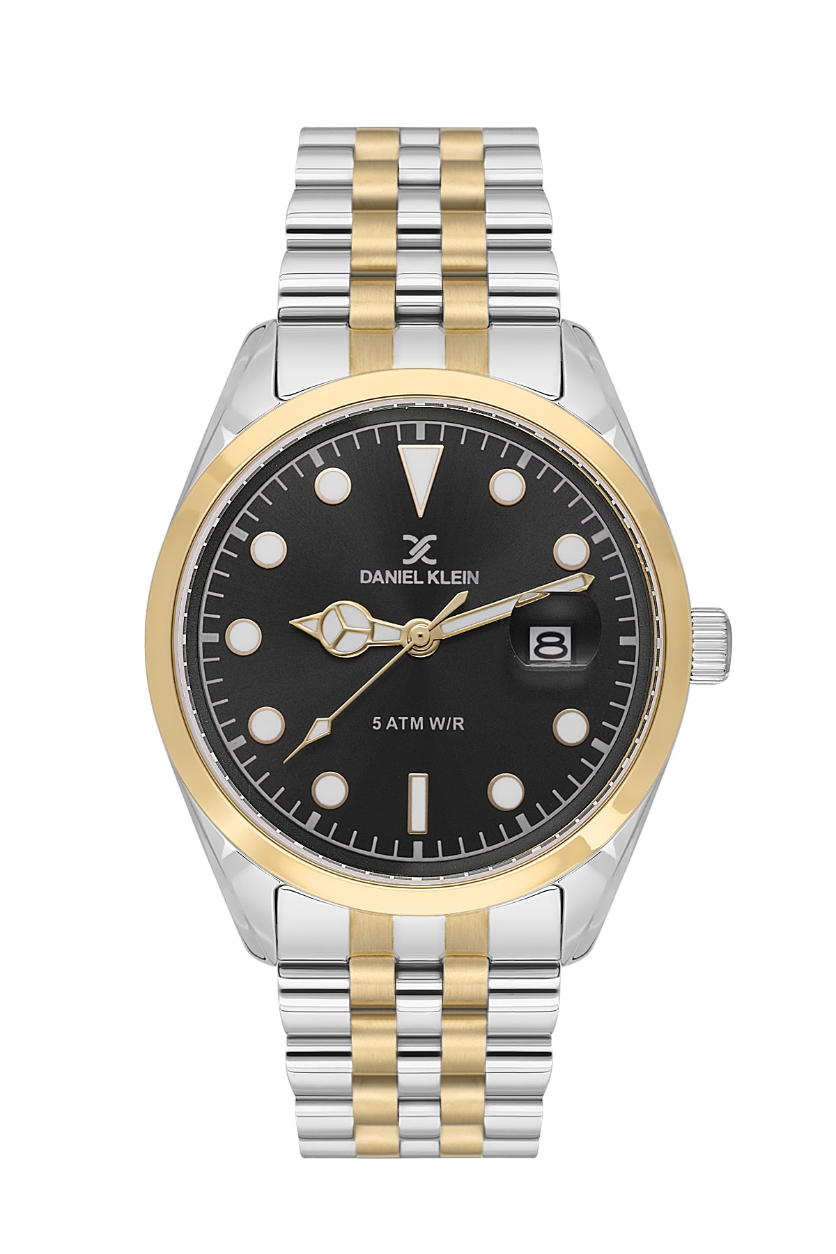 Black Premium Men Watch with Metallic Strap
