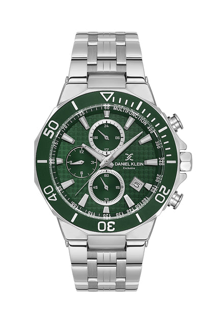 Green Exclusive Men Watch with Metallic Strap