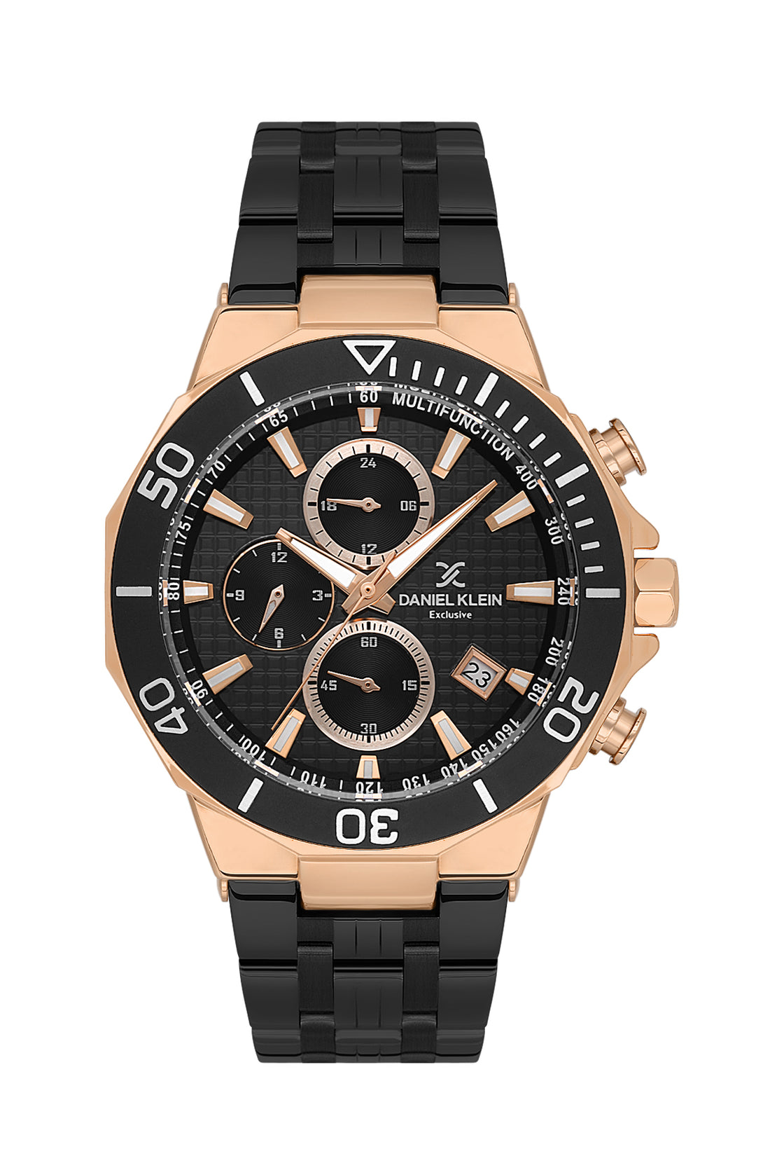 Black Exclusive Men Watch with Metallic Strap