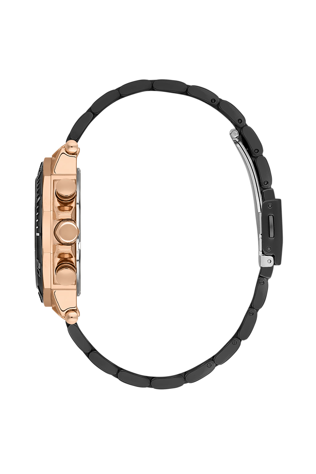 Black Exclusive Men Watch with Metallic Strap