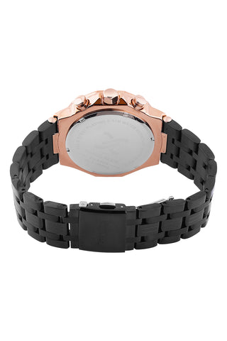 Black Exclusive Men Watch with Metallic Strap