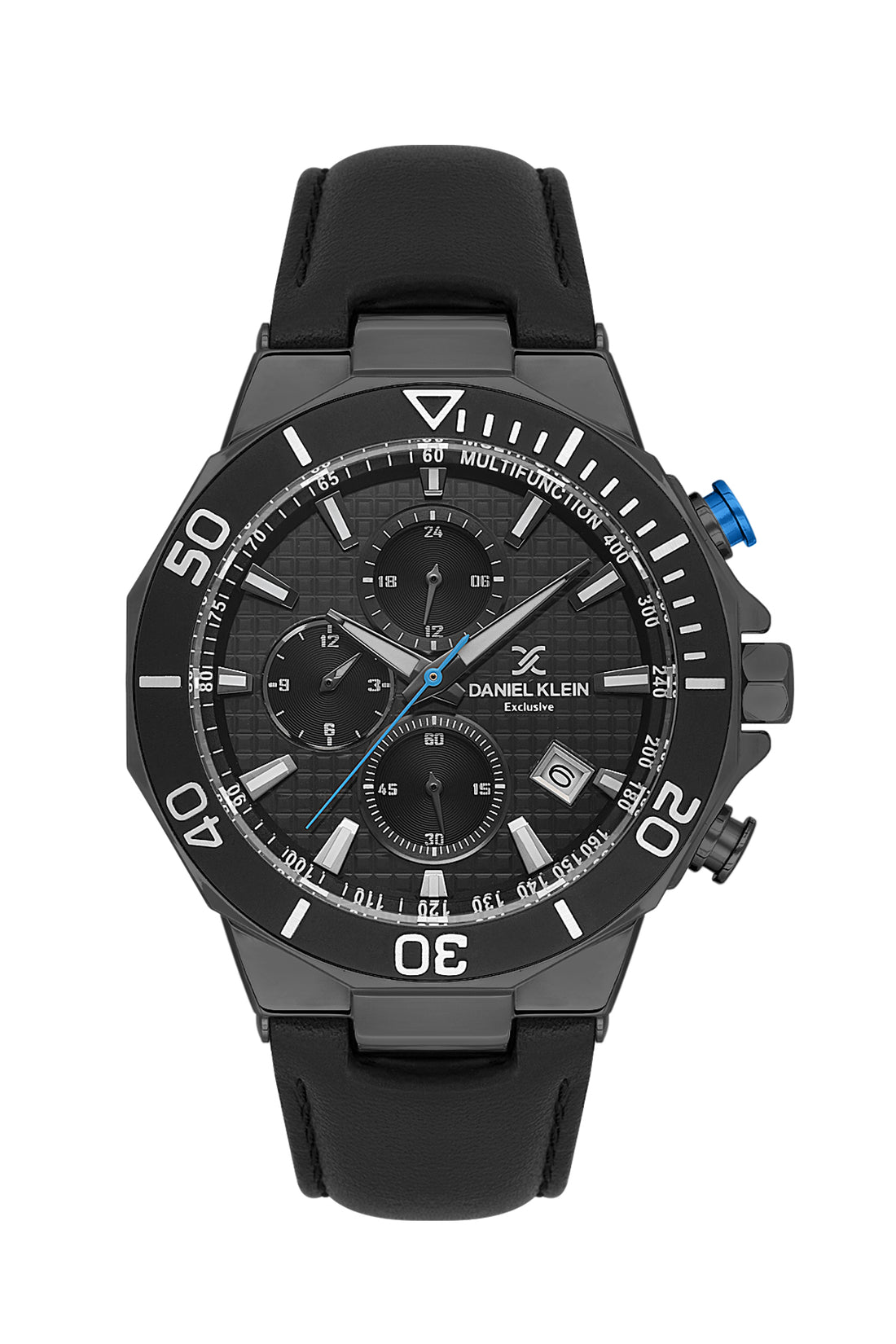 Black Exclusive Men Watch with Leather Strap