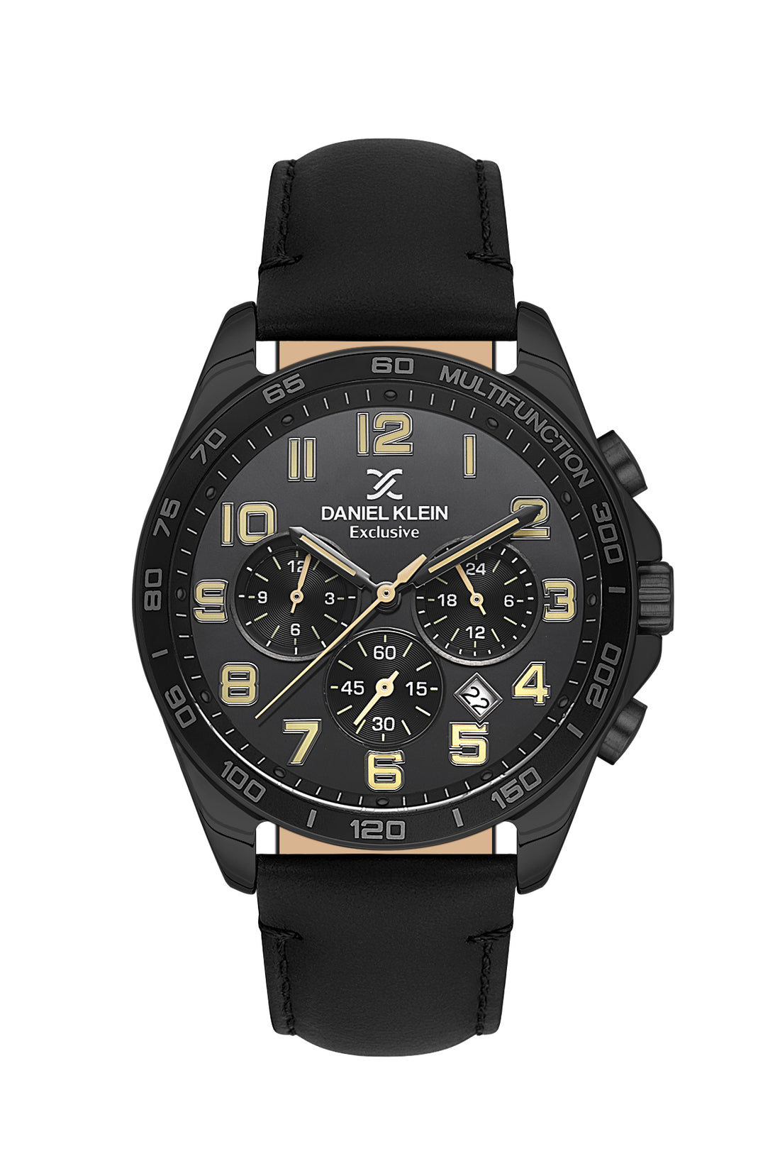 Black Exclusive Men Watch with Leather Strap