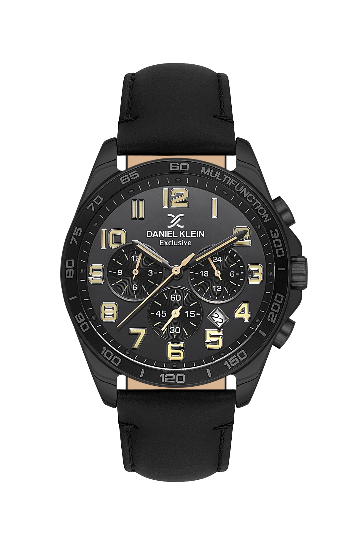 Black Exclusive Men Watch with Leather Strap