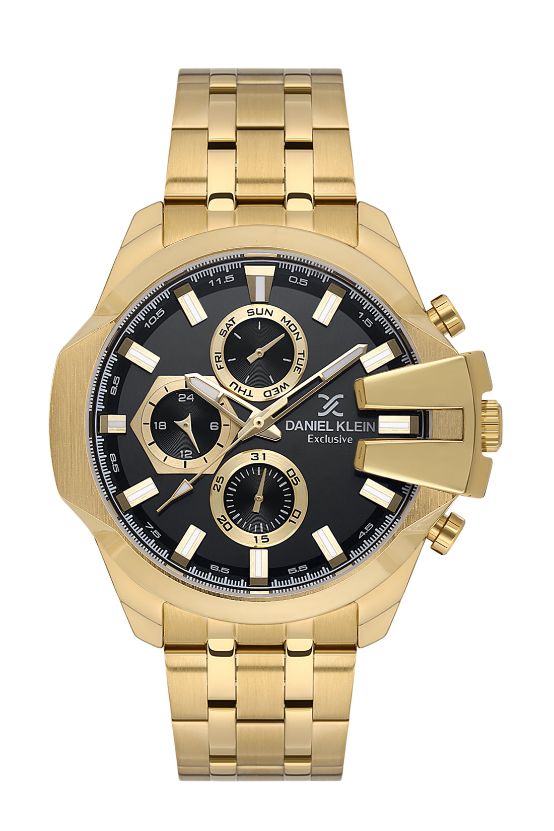 Black Exclusive Men Watch with Metallic Strap