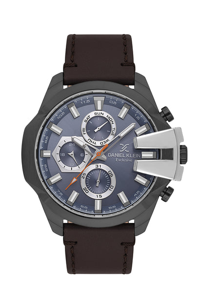 Blue Exclusive Men Watch with Leather Strap