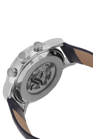 Black Skeleton Men Watch with Leather Strap