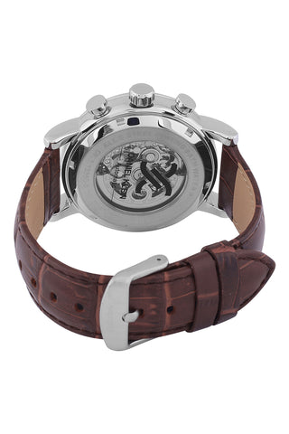 Black Skeleton Men Watch with Leather Strap