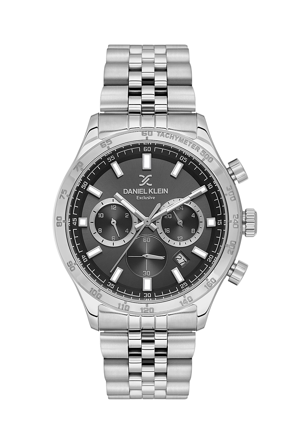 Black Exclusive Men Watch with Metallic Strap