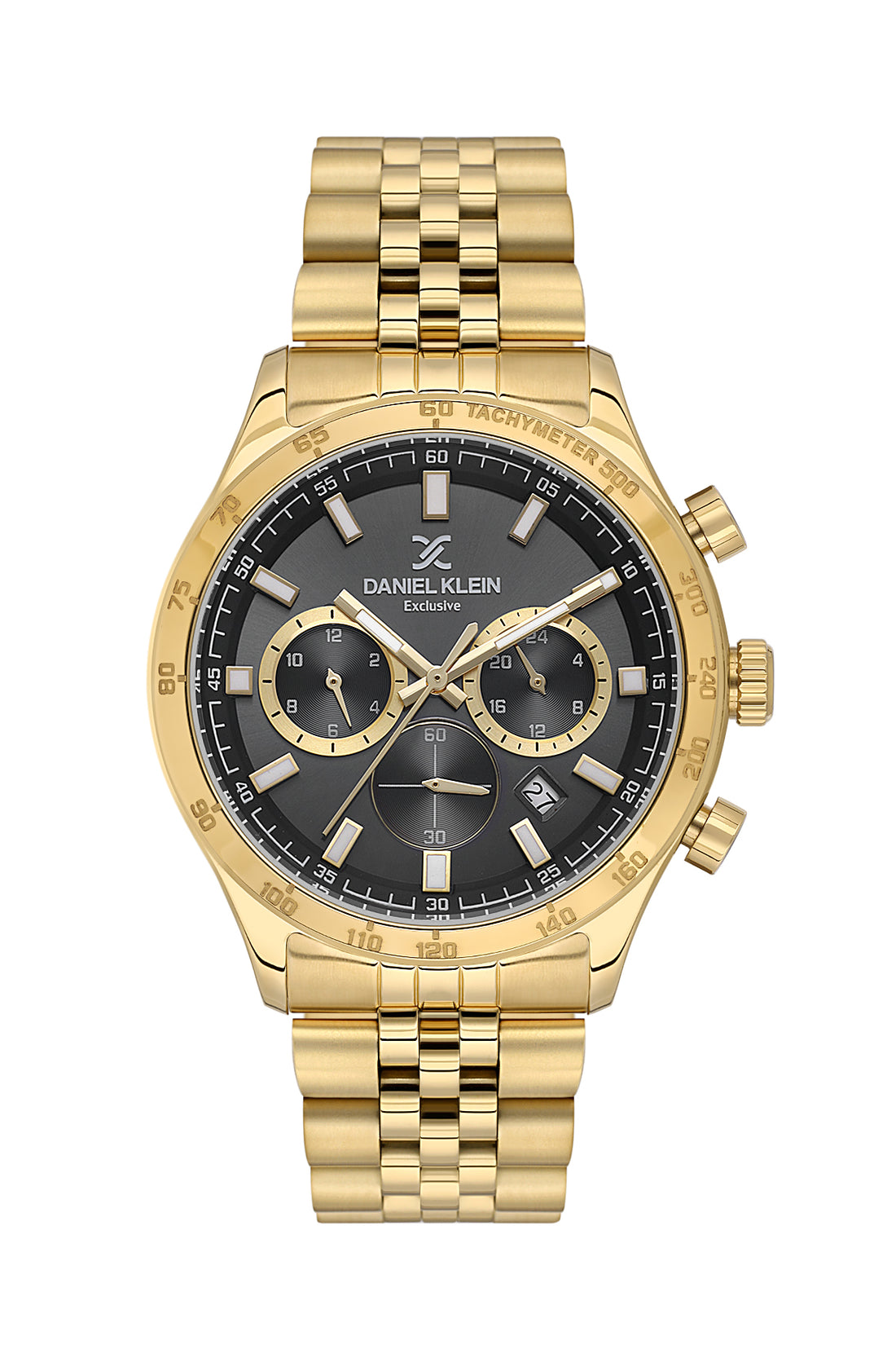 Black Exclusive Men Watch with Metallic Strap