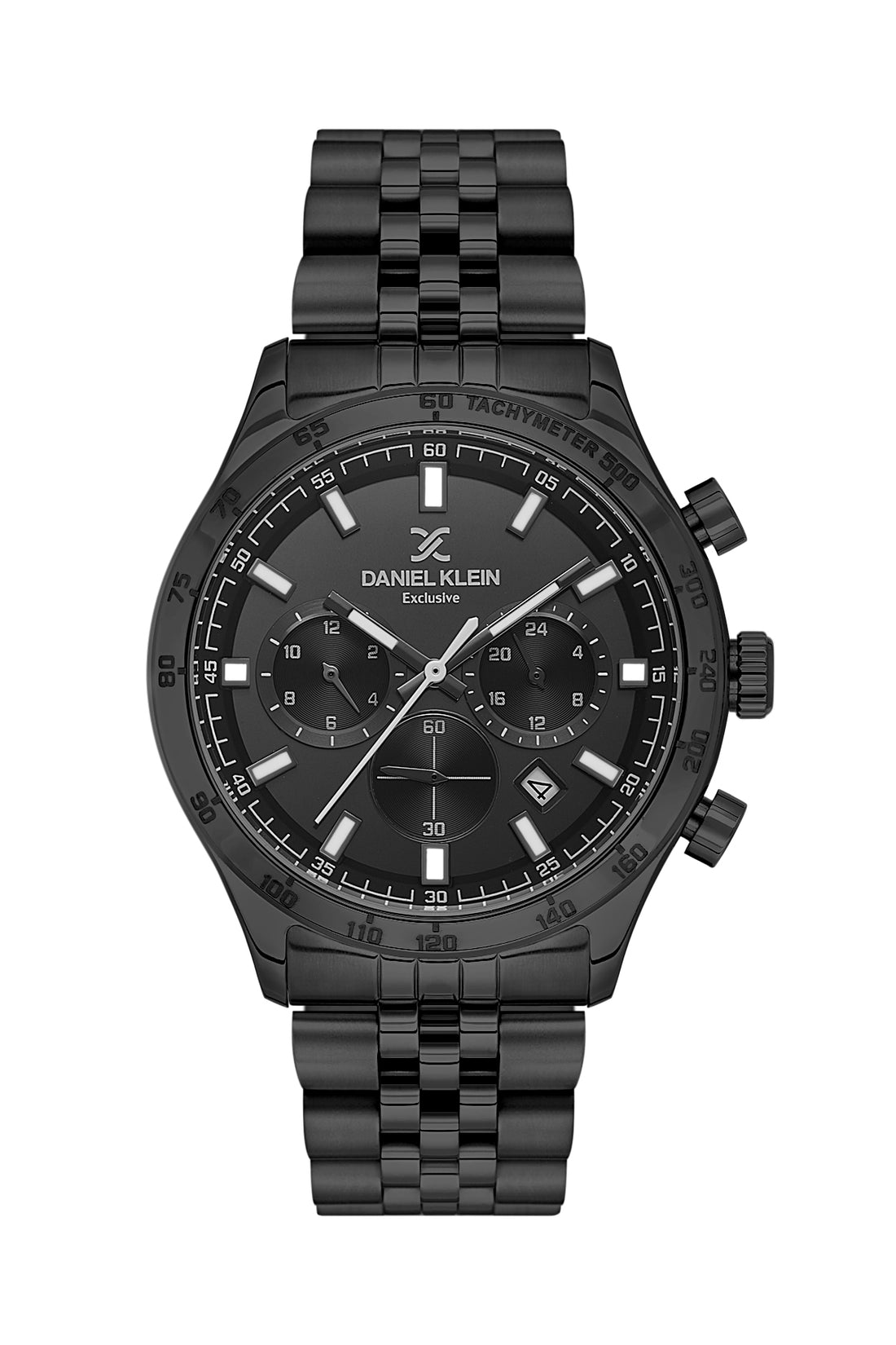 Black Exclusive Men Watch with Metallic Strap