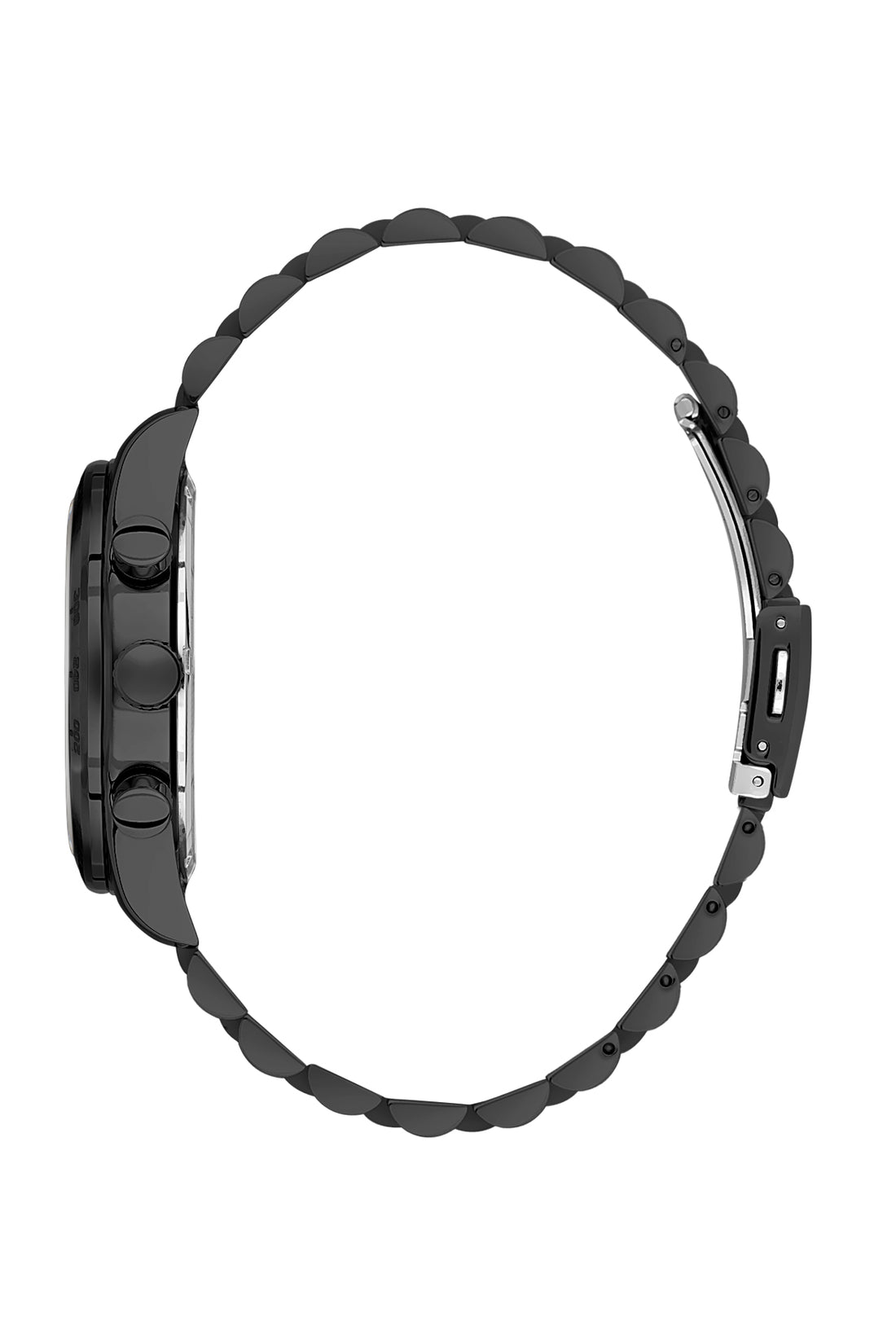 Black Exclusive Men Watch with Metallic Strap