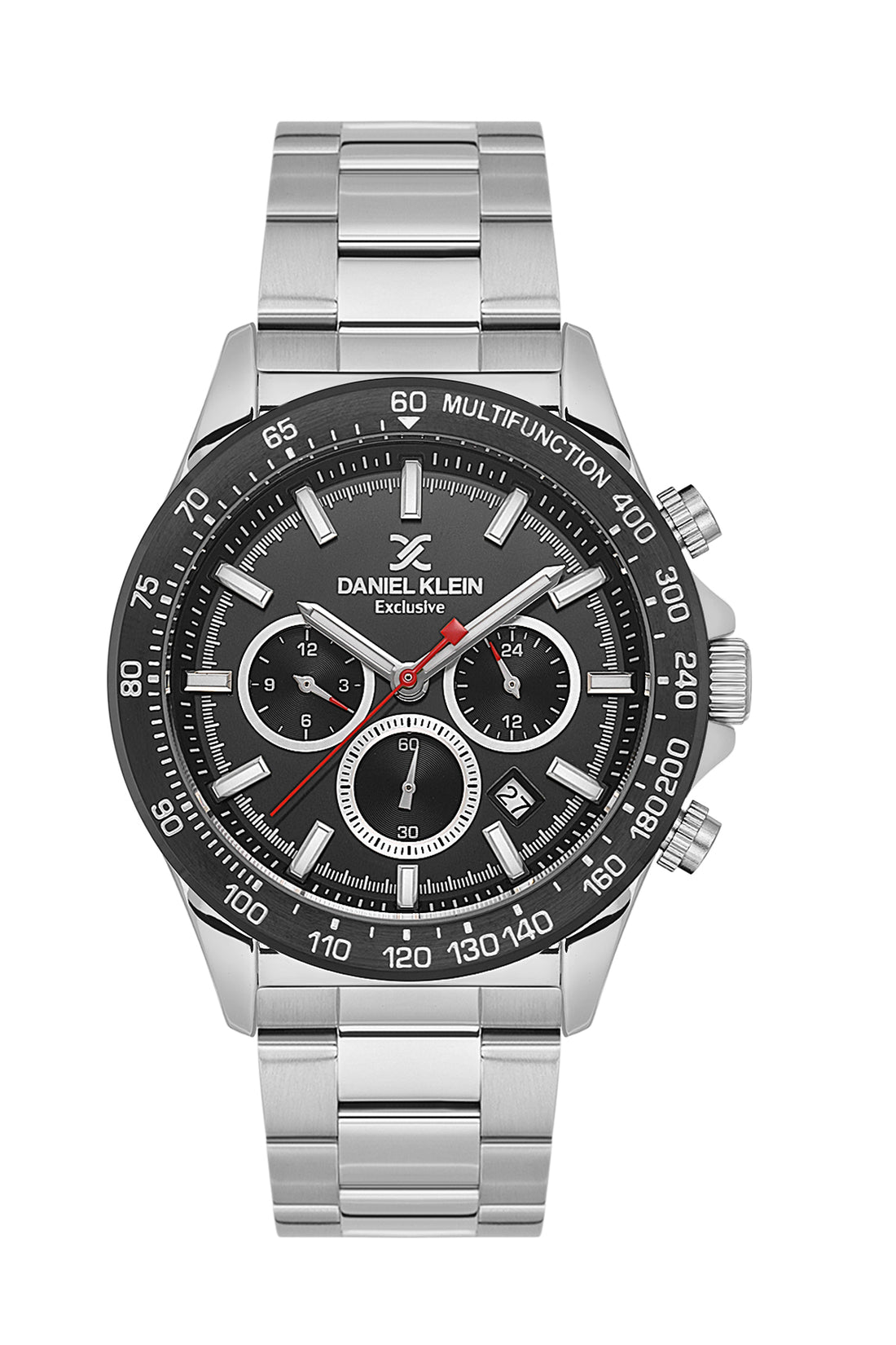 Black Exclusive Men Watch with Metallic Strap