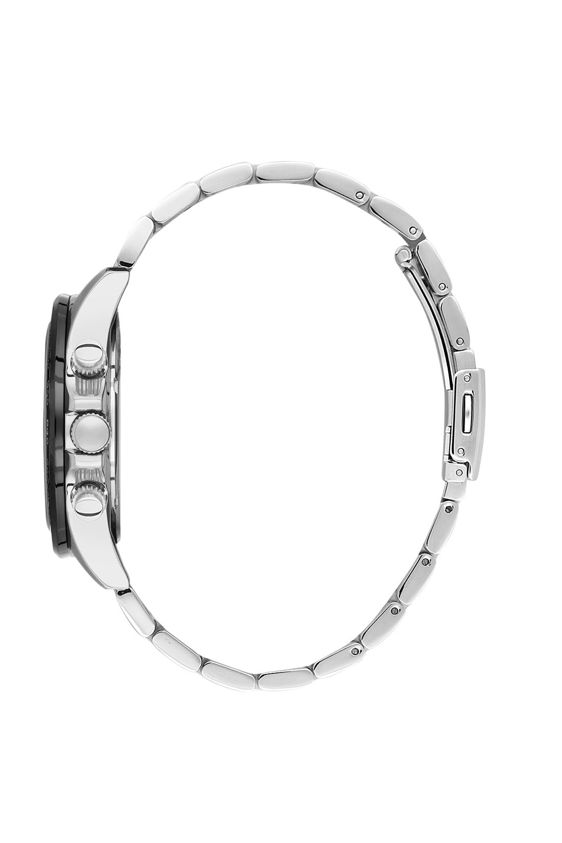 Black Exclusive Men Watch with Metallic Strap