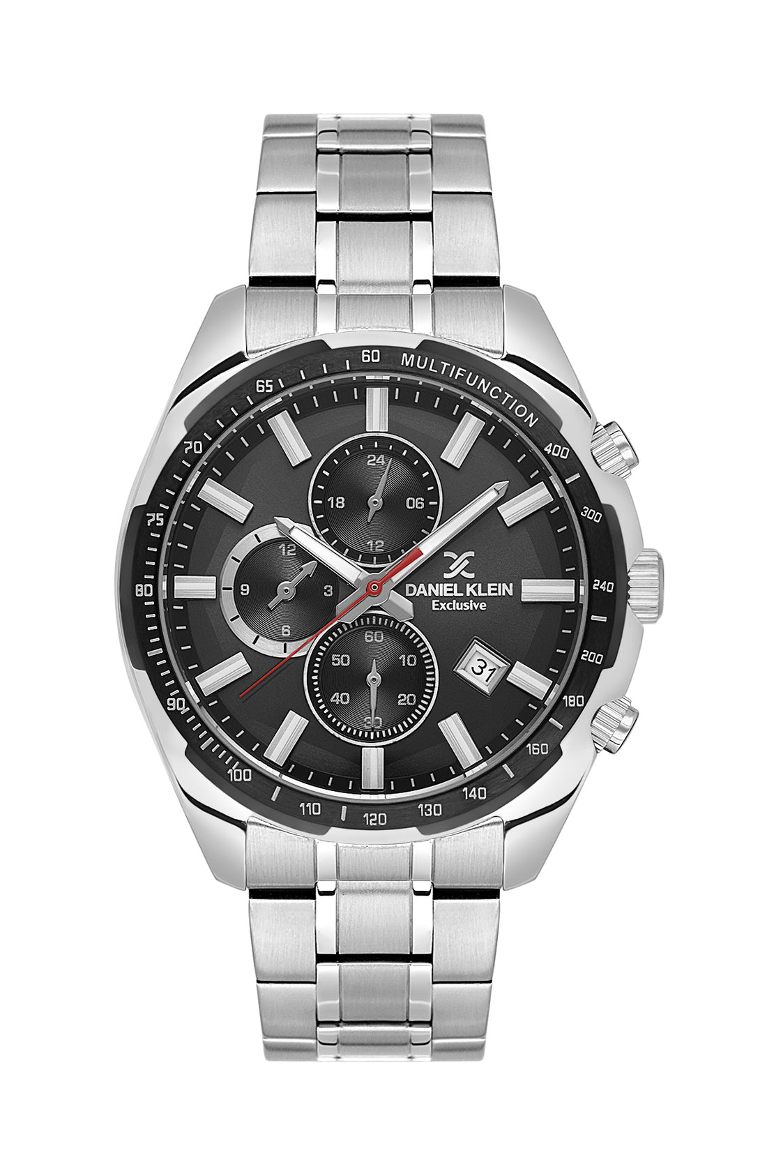 Black Exclusive Men Watch with Metallic Strap