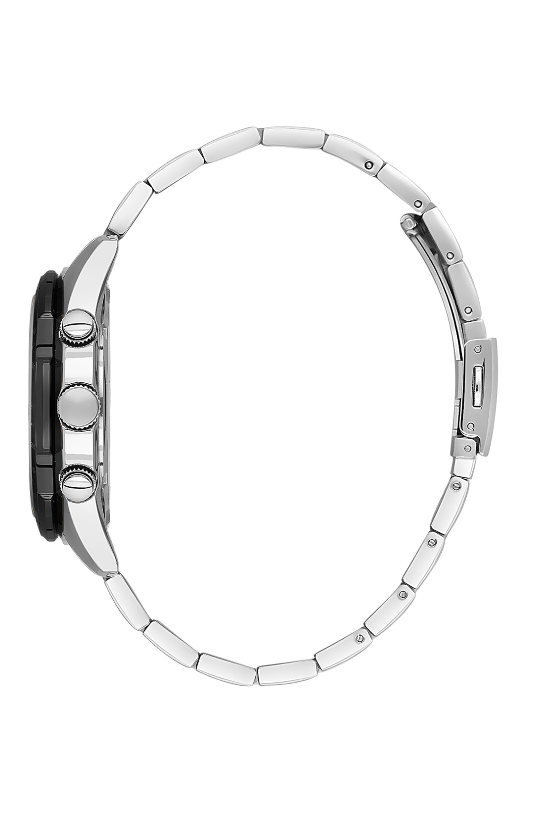 Black Exclusive Men Watch with Metallic Strap
