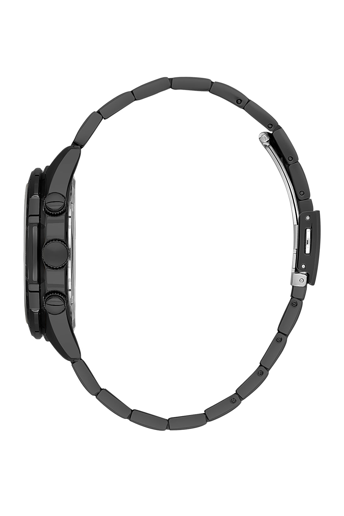 Black Exclusive Men Watch with Metallic Strap