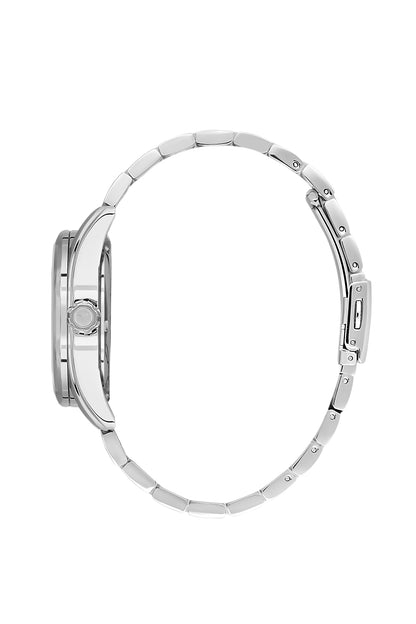 Blue Skeleton Men Watch with Metallic Strap