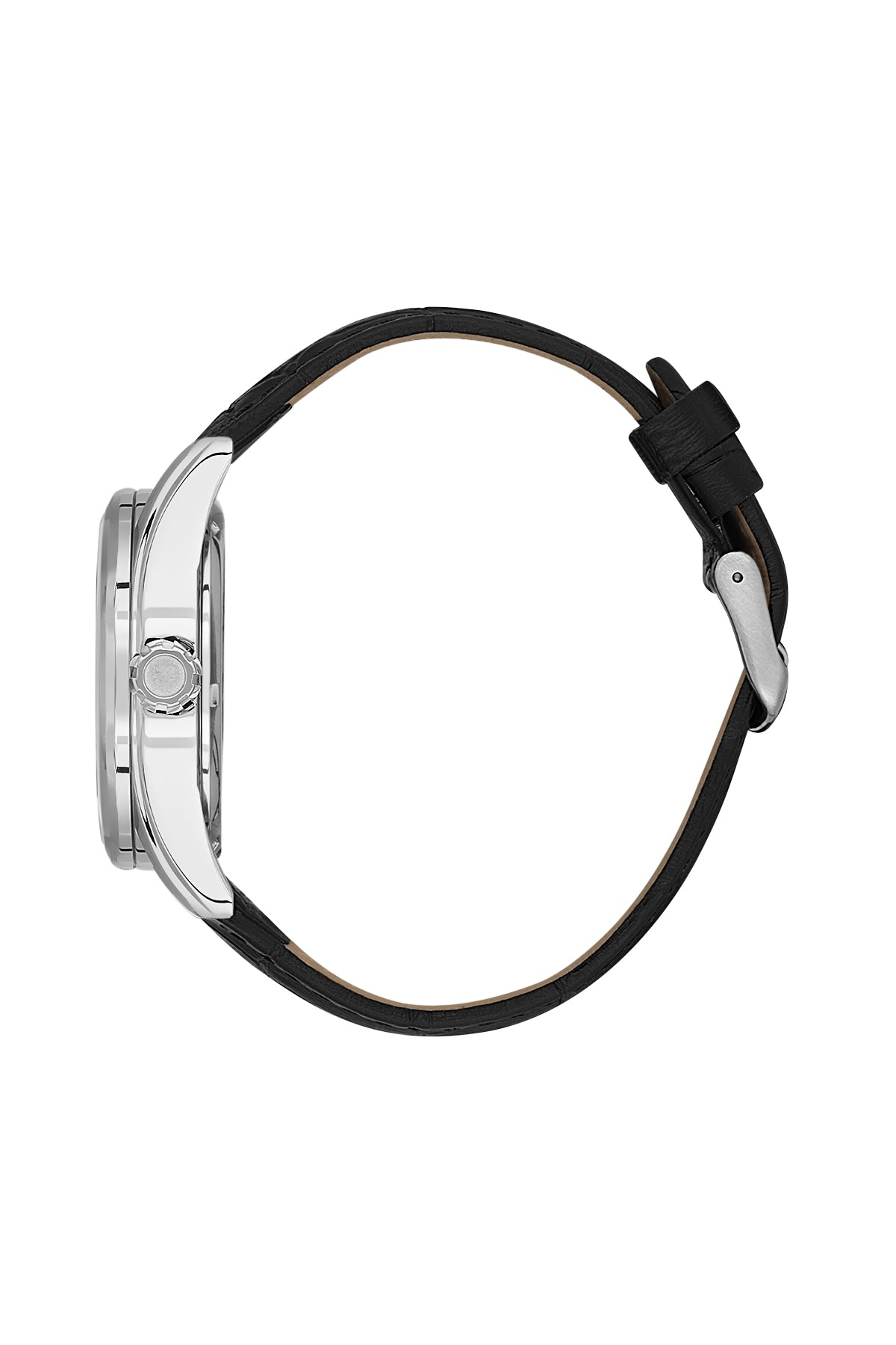 Black Skeleton Men Watch with Leather Strap