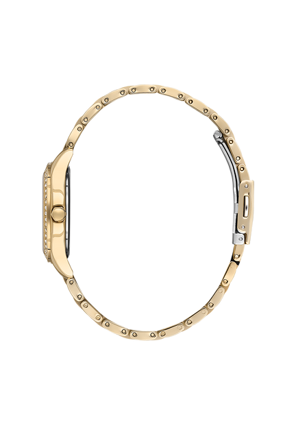 Silver Dial with gold Strap Analog women&