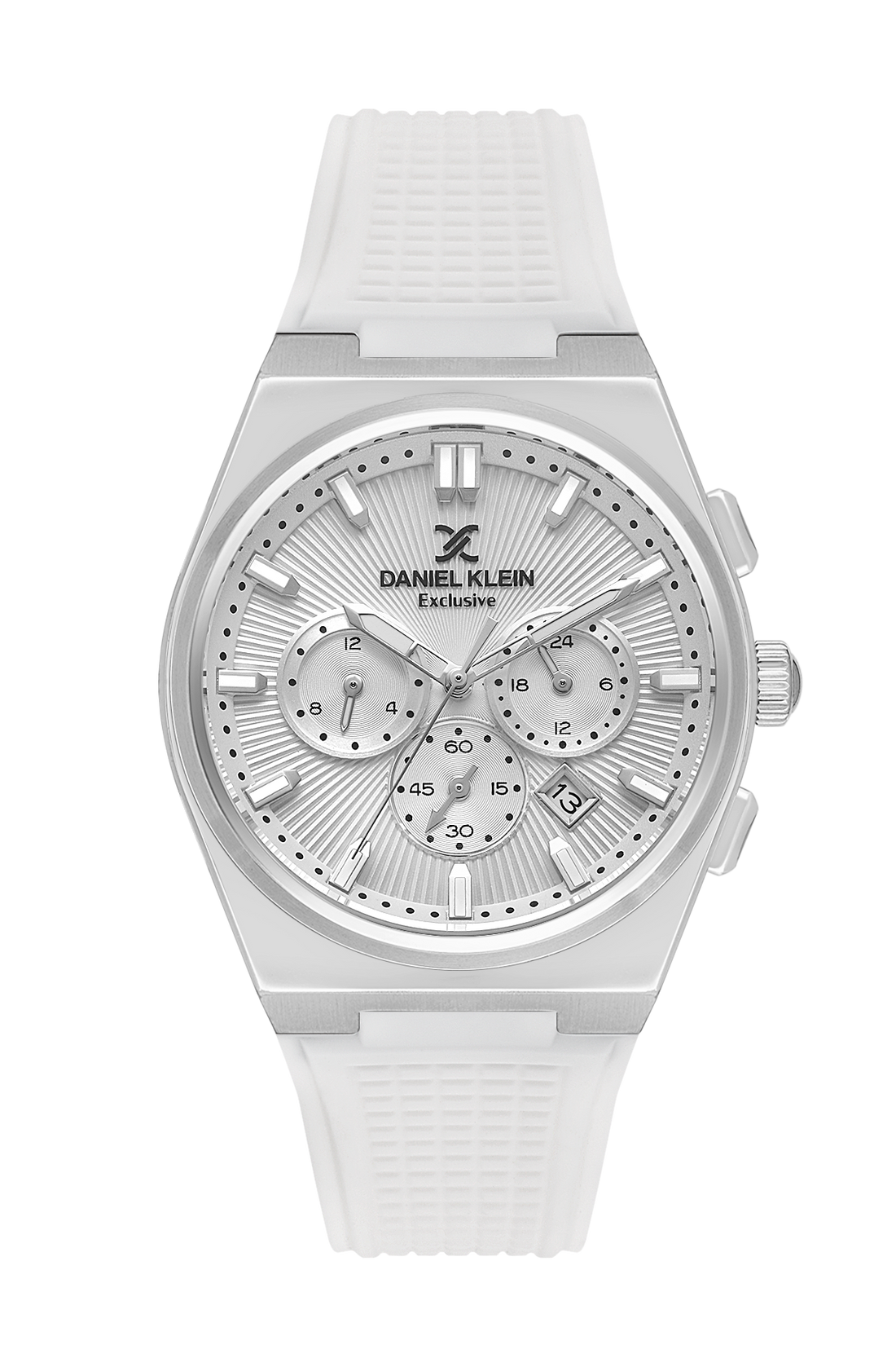 Silver Dial Analog Watches with silicon Band