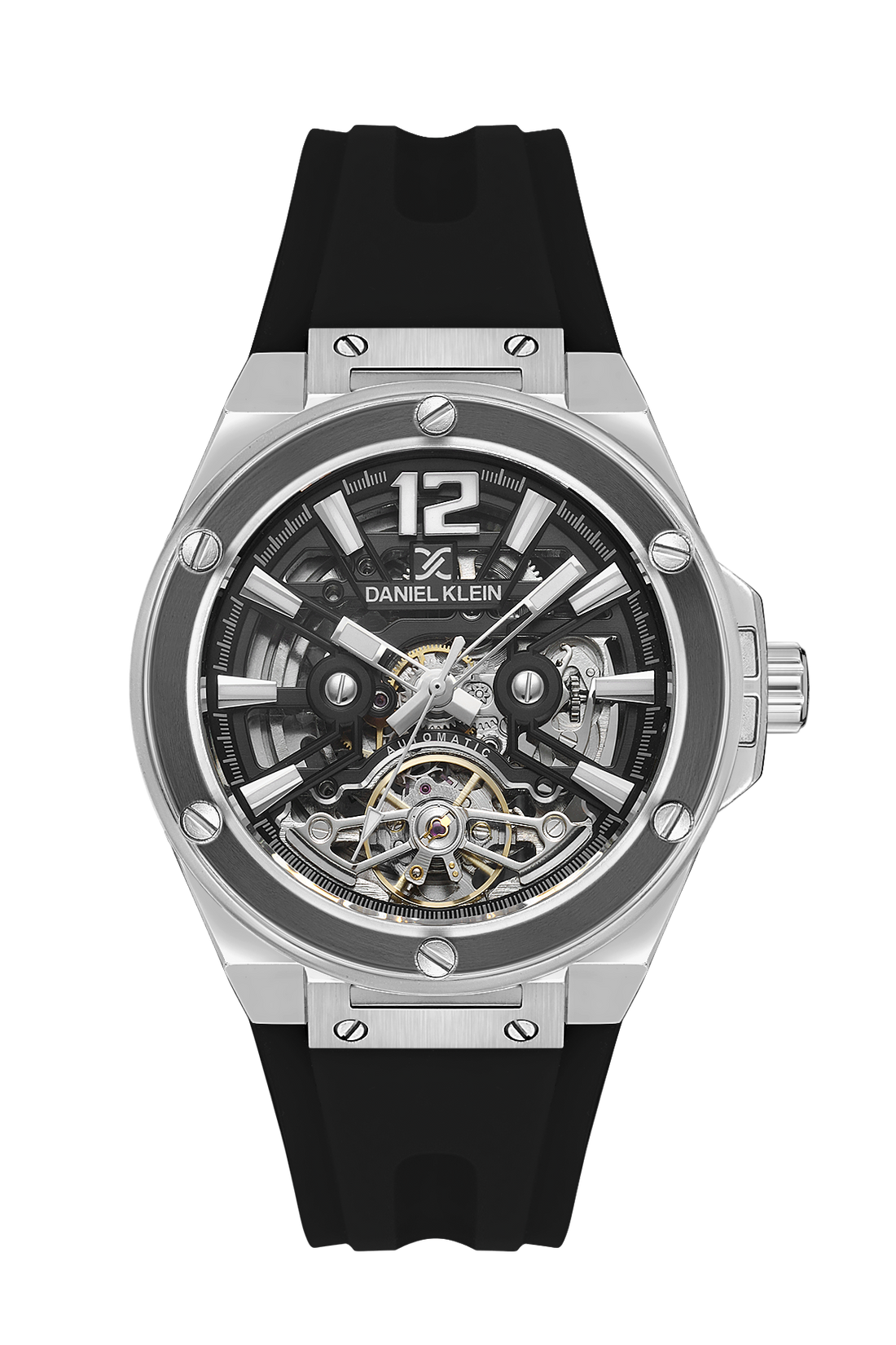 Unique &amp; Stylish Black Dial Skeleton Watches with Black Silicon Strap