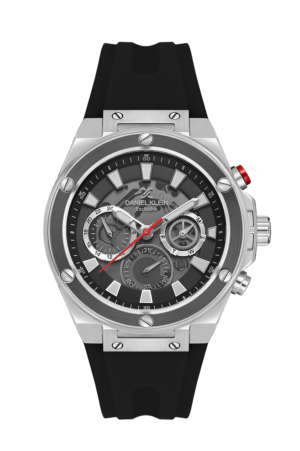 Modern &amp; Sleek Black Dial Analog Watches with Black silicon Band