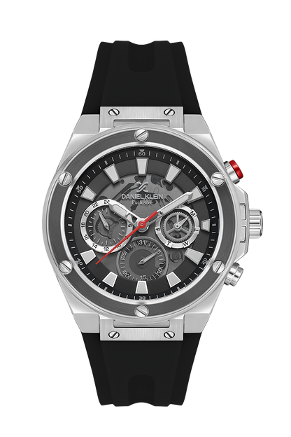 Modern &amp; Sleek Black Dial Analog Watches with Black silicon Band