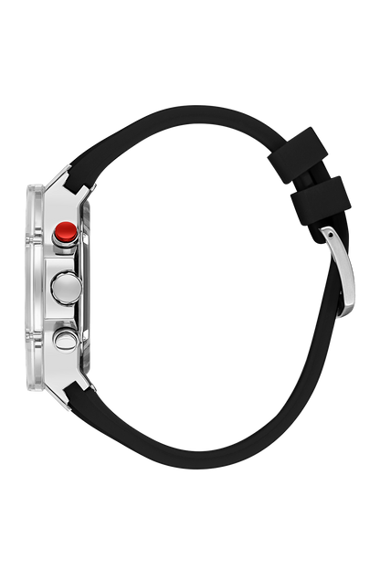 Modern &amp; Sleek Black Dial Analog Watches with Black silicon Band