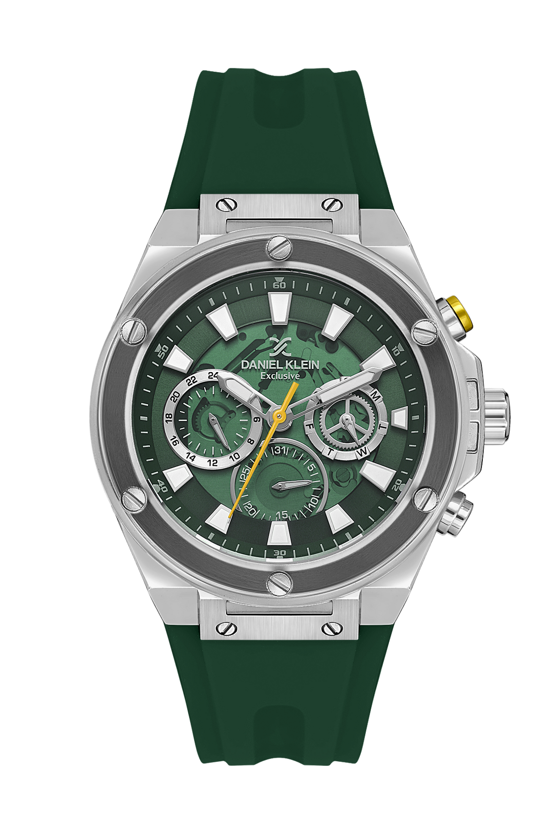 Green Dial Analog Watches with Green silicon Band
