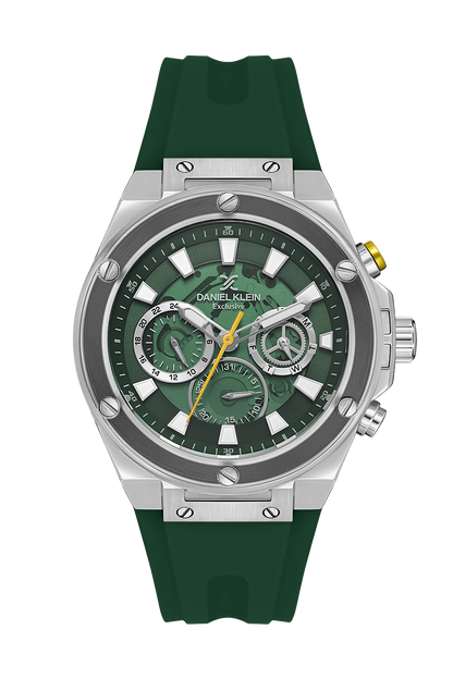 Green Dial Analog Watches with Green silicon Band