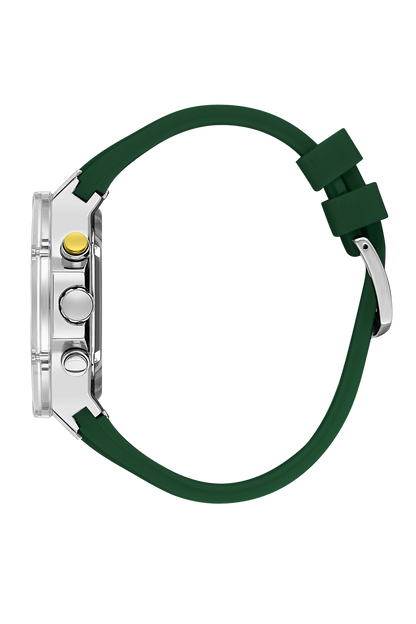 Green Dial Analog Watches with Green silicon Band