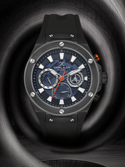 Luxury Blue Dial Analog Watches with silicon Band