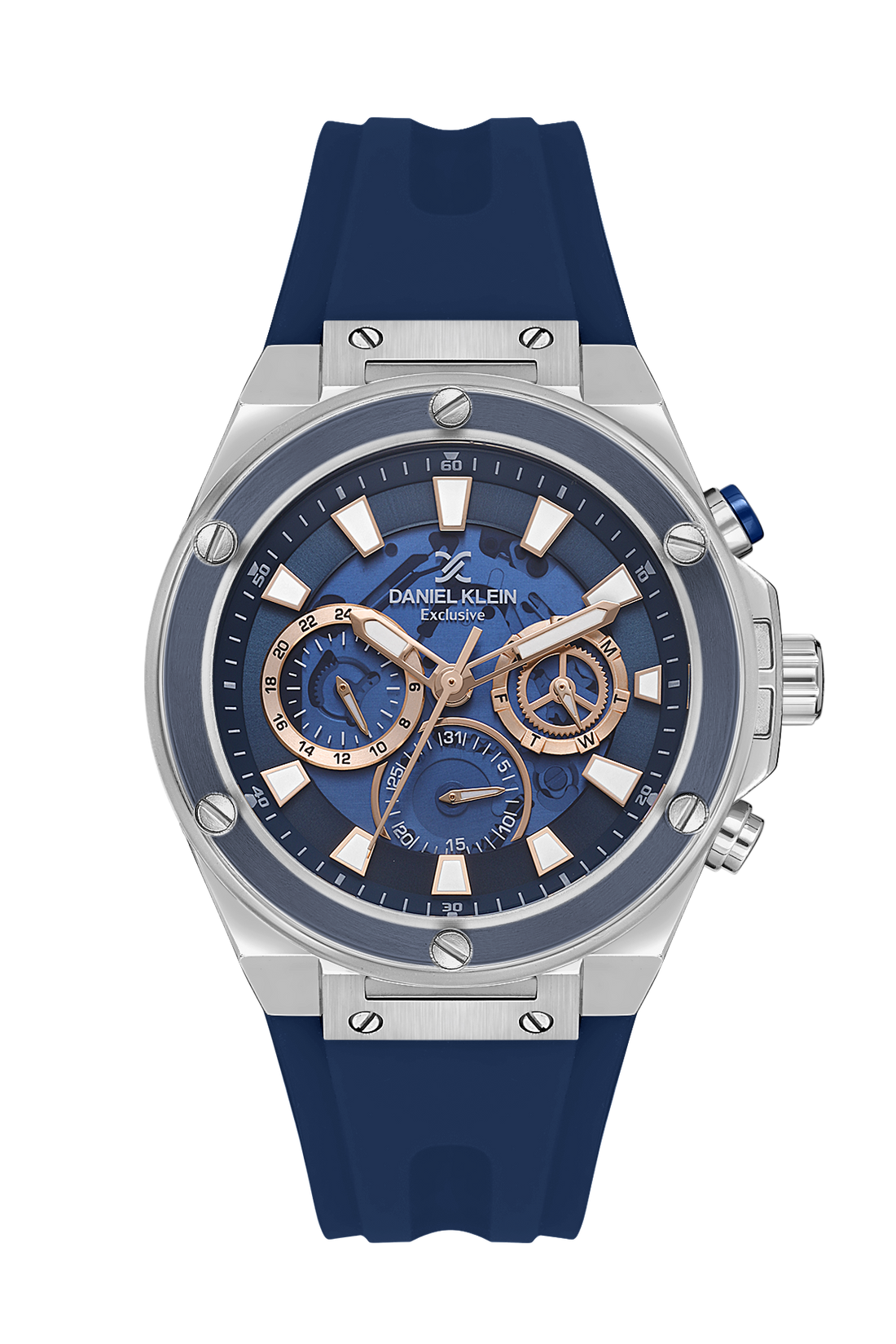 Blue Dial Analog Watches with Blue silicon Band