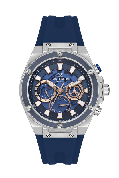 Blue Dial Analog Watches with Blue silicon Band