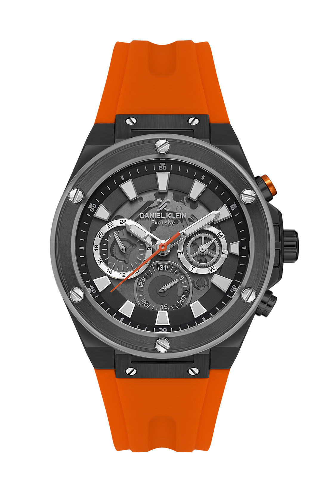 Black Dial Analog Watches with Red silicon Band