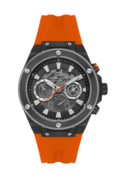 Black Dial Analog Watches with Red silicon Band