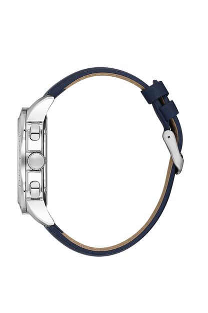 Designer Blue Dial Analog Watches with Leather Strap